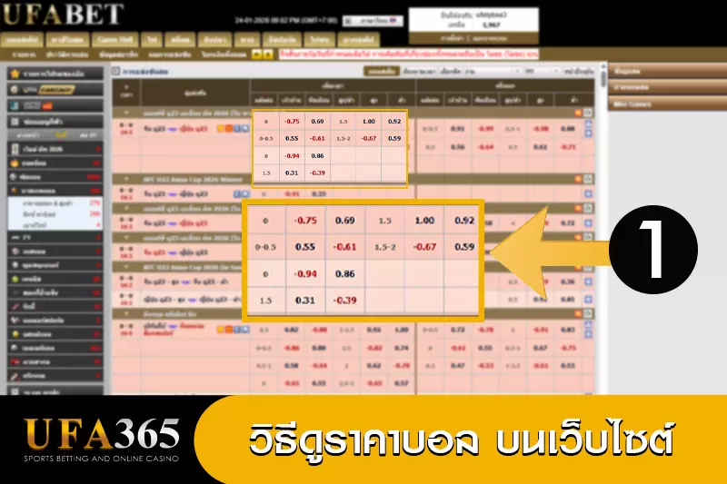 วิธีดูราคาบอล UFA365