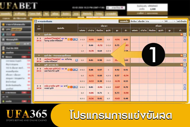 โปรเเกรมบอลการเเข่งขันสด